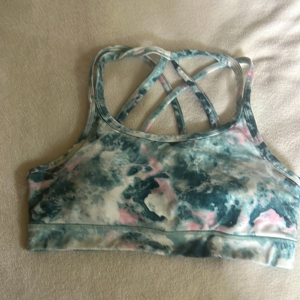 Gaiam pink and green sports bra in size medium
